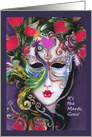 Masked Lady, Mardi Gras card