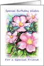 For Friend, Birthday, Flowers and Butterflies card