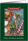 Elf workshop, Merry Christmas to Grandson card