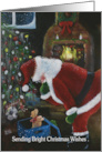 Santa and puppy, Christmas Greeting card