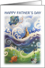 Happy Fathers day, fisherman, fishing card