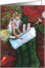 Fairy in a Christmas stocking card