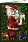 Santa’s Little Helper , Festive Christmas Art card