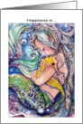 Mermaid and SeaHorse Hugs, Happiness is card