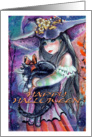 Sweet little Witch & Cat card