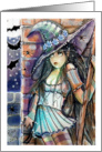 Spooked Witch with Bats and Spiders card