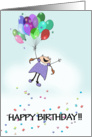 Floating Balloons, Whimsical Happy Birthday card