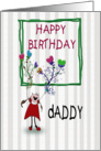 HAPPY BIRTHDAY DADDY, from daughter, cartoon girl card