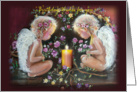 Angels and Flowers,Happy Birthday card