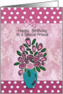 Birthday to Special Friend, bow art and design card