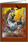 Happy Halloween,Witch, Bats,Black Cat card