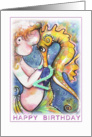 2 year old Birthday, Mermaid and Seahorse card