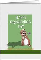 Happy Groundhog Day, Cute Groundhog card