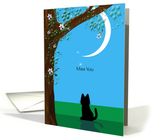 Kitty, and Moon, Miss you card (1043015)