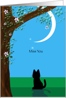 Kitty, and Moon, Miss you card