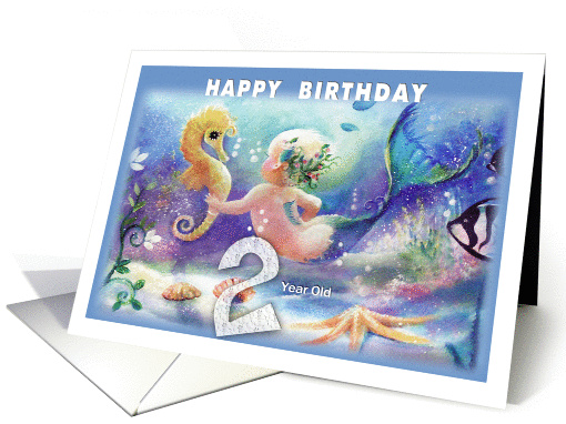Baby Mermaid, 2nd Birthday card (1069661)