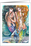 to friend, Mermaids, Happy Birthday card