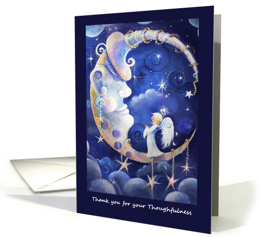Angel and Moon, thank you - Thoughtfulness card (1144260)