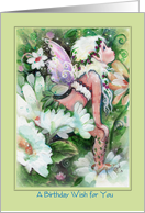 Birthday Wish, Fairy and Daisies card
