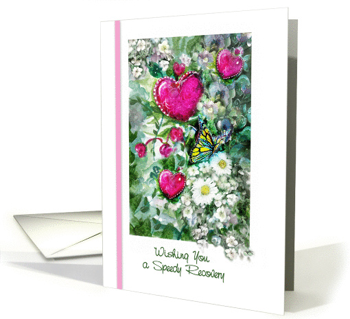 Get well,Painted Hearts,Flowers and Butterfly card (1164154)