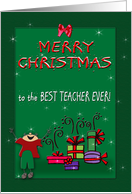 Merry Christmas to Teacher from Boy card