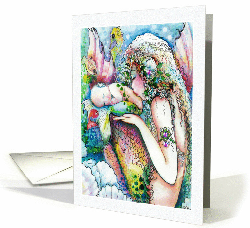 Mother and Baby Mermaid Art card (1196648)