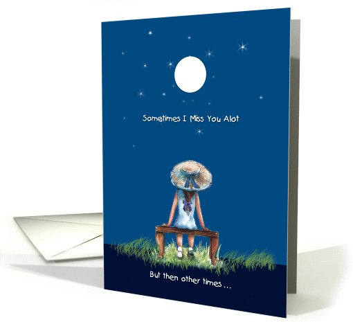 Miss you, Little Girl and Moon card (1201934)