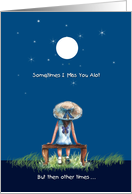 Miss you, Little Girl and Moon card