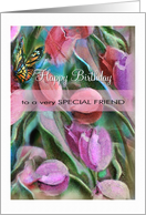 Birthday to Special Friend, Painted Tulips card