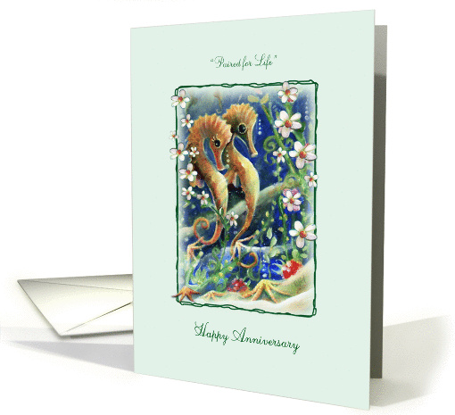 Seahorse Pair, Happy Anniversay, Blank card (1307322)