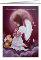 Sympathy for loss of Dog, Angel and puppy card