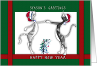 Holiday, Dancing Christmas Cats, Whimsical card
