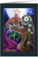 Mermaids, Mom and Baby, Big Moon, any Occassion, Blank card