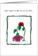 Sad Flower, Ladybug, Miss you card