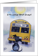 Child’s First Day of School, General, School bus, dog card