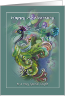 Happy Anniversary, Peacock Design, for Special Couple card