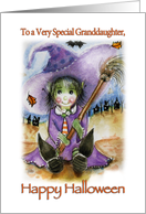 To Granddaughter, Little Witch for Halloween card