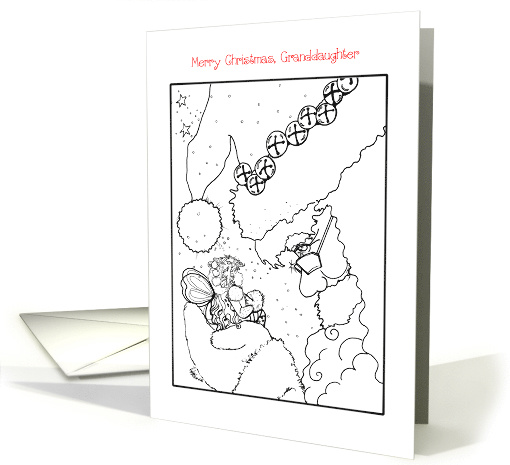 to Granddaughter, Color Me Santa and fairy card (1504084)
