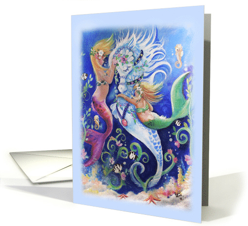 Mermaids and Decorated Water Horse card (1512796)