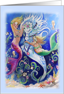 Mermaids and Decorated Water Horse card