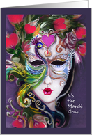 Masked Lady, Mardi Gras card