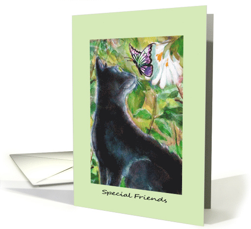 Special Friends, Friendship, Black Cat and Butterfly card (1580206)