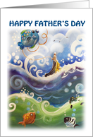 Happy Fathers day, fisherman, fishing card
