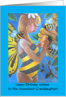 Happy Birthday to Granddaughter, Fairy and Honey bees card
