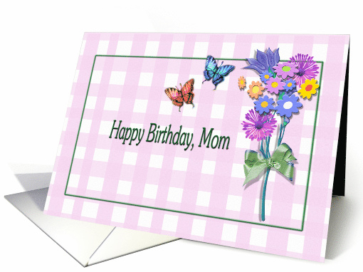 Happy Birthday to Mom Flowers and Butterflies card (1947196)