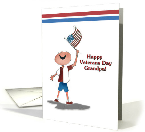 Happy Veteran's Day to Grandpa from Grandson Boy Flag card (1947930)