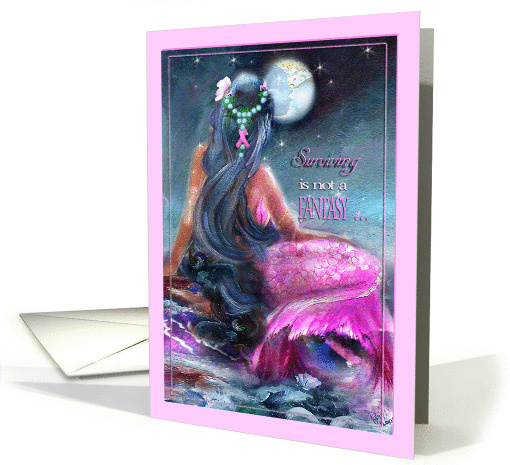 Mermaid with Pink Ribbon, Cancer Survivor card (709373)