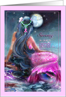 Mermaid with Pink Ribbon, Cancer Survivor card
