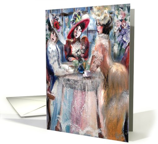 3 Ladies having tea card (709382)