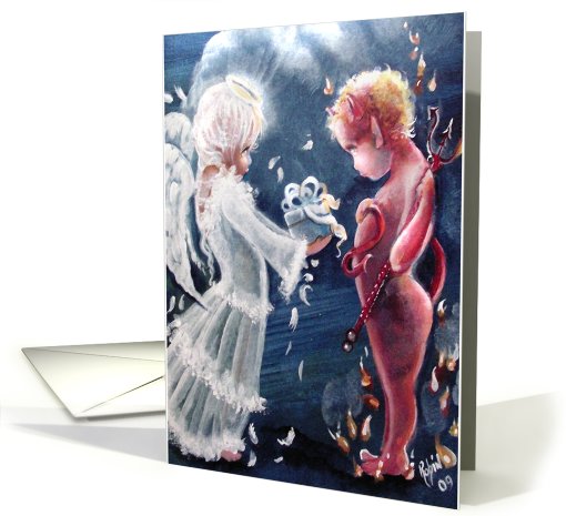 Angel and Devil Christmas card (709428)